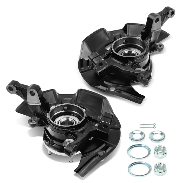 2Pcs Front Steering Knuckle & Wheel Hub Bearing Assy for 2011 Hyundai Sonata