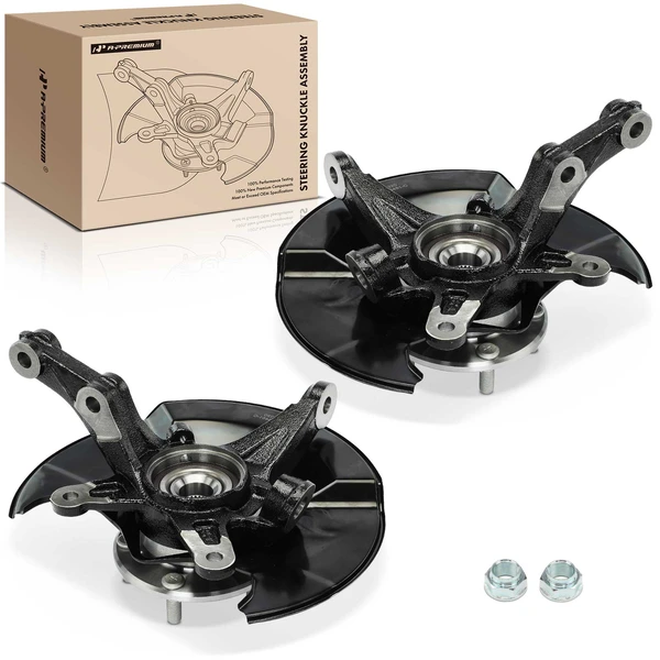 2 Pcs Front Steering Knuckle & Wheel Hub Bearing Assembly for 2006-2011 Honda Civic