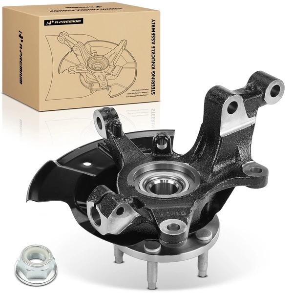 Front Driver Steering Knuckle & Wheel Hub Bearing Assembly for 2011-2014 Ford Edge