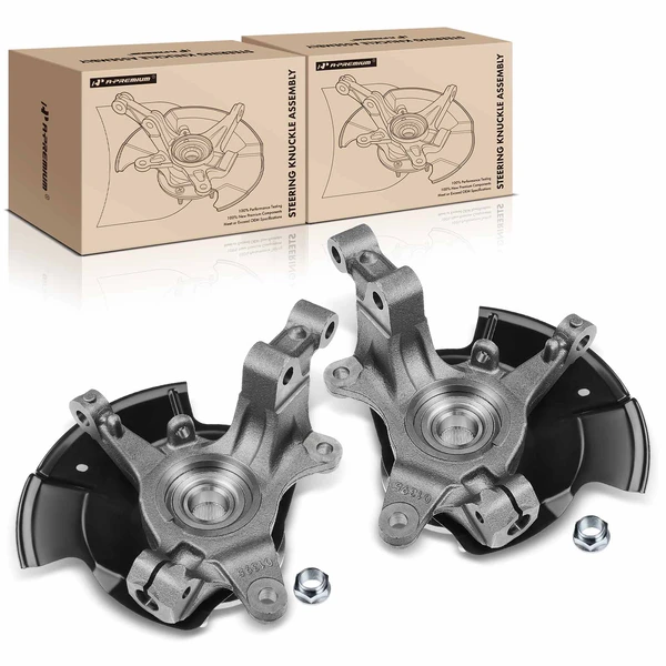 2 Pcs Front Steering Knuckle & Wheel Hub Bearing Assembly for Ford Edge 11-14