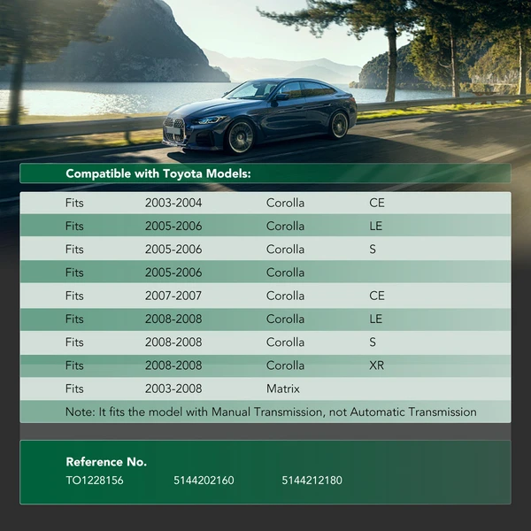 Driver Engine Splash Shield for Toyota Corolla Matrix 2003-2008 Manual Transmission