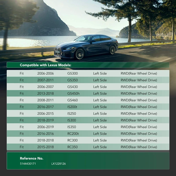 Driver Engine Splash Shield for Lexus IS200t IS250 GS300 GS430 RC200t RC350 RWD