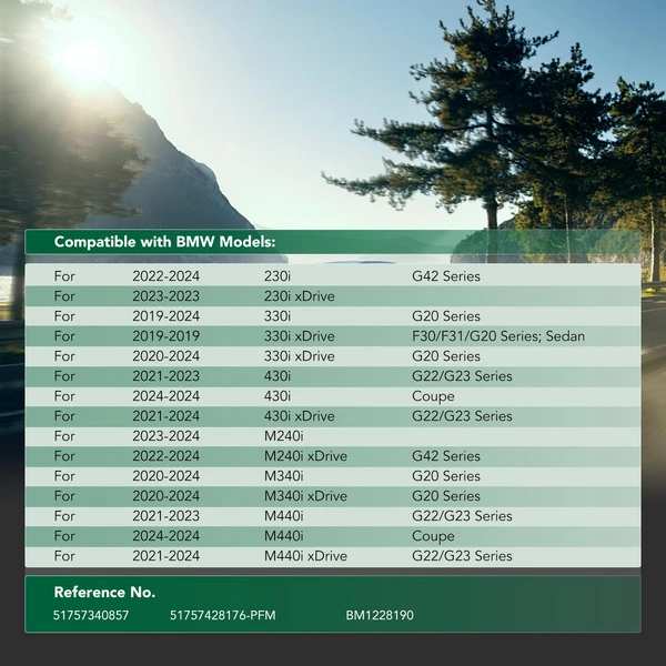 Front Engine Splash Shield for 2020-2024 BMW M340i xDrive