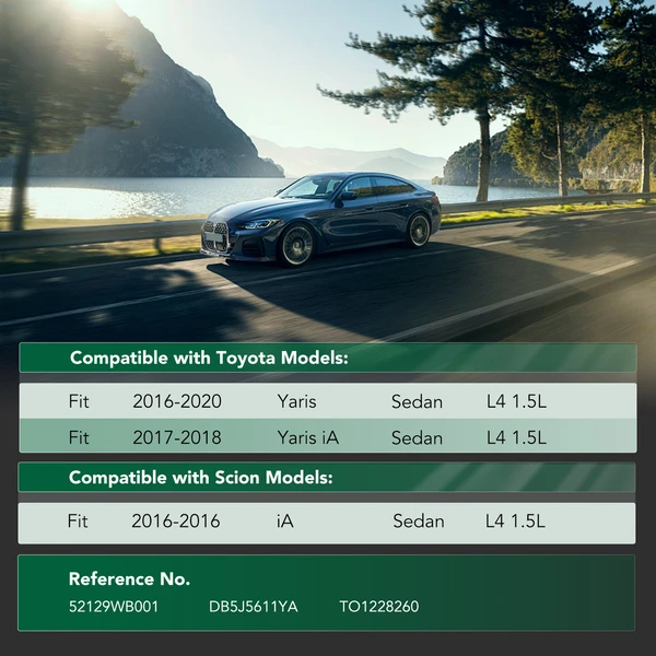 Front Lower Engine Splash Shield for Toyota Yaris 2016-2020 Scion iA 2016 Sedan