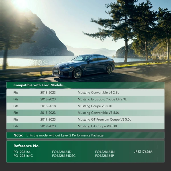 Front Lower Engine Splash Shield for Ford Mustang 2018-2023 L4 2.3L V8 5.0L