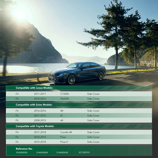 Passenger Engine Splash Shield for Toyota Prius Scion tC xB Lexus CT200h HS250h