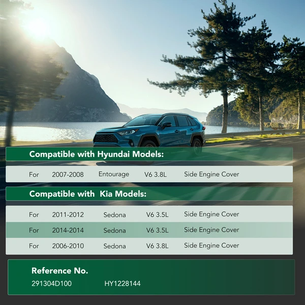 Driver Plastic Engine Splash Shield for Kia Sedona Hyundai Entourage 3.5L 3.8L