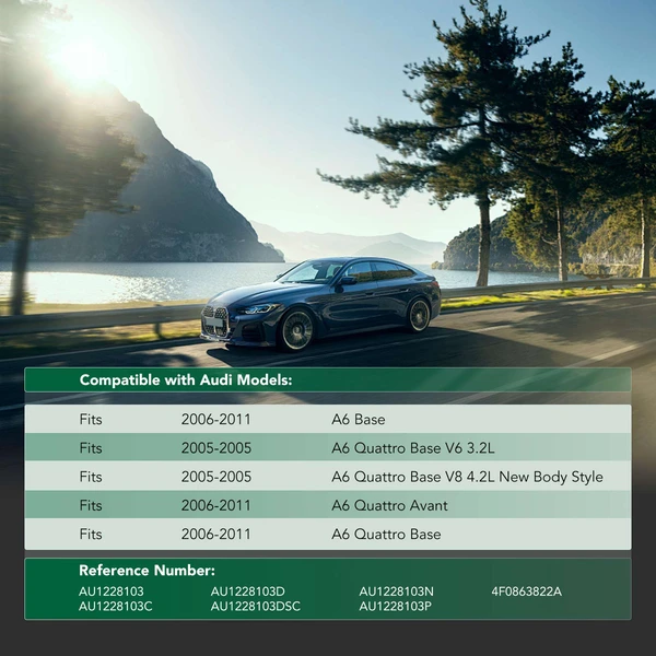 Rear Lower Engine Splash Shield for Audi A6 Base 2006-2011 A6 Quattro 2005-2011