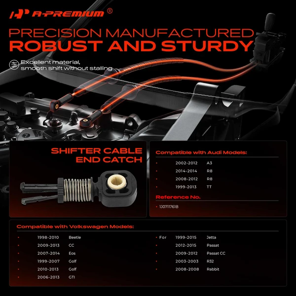 2 Pcs Shaft Cable End Catch for Volkswagen Jetta Passat Golf Beetle Audi 1J0711761B