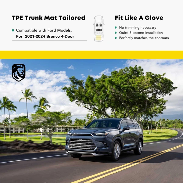 Rear Trunk Black Storage Mat Cargo Liner for 2021-2023 Ford Bronco