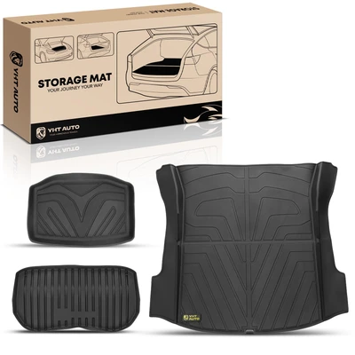 3 Pcs Front & Rear Trunk Storage Mat Liner