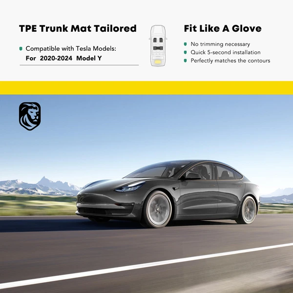 Rear Lower Trunk Black TPE Storage Mat Liner for 2020-2023 Tesla Y