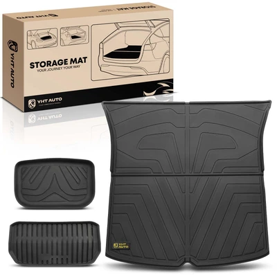 3 Pcs Front & Rear Trunk Storage Mats Liner