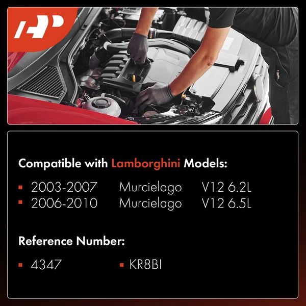 4 Pcs Iridium & Platinum Spark Plugs for Lamborghini Murcielago 03-10 6.2L 6.5L