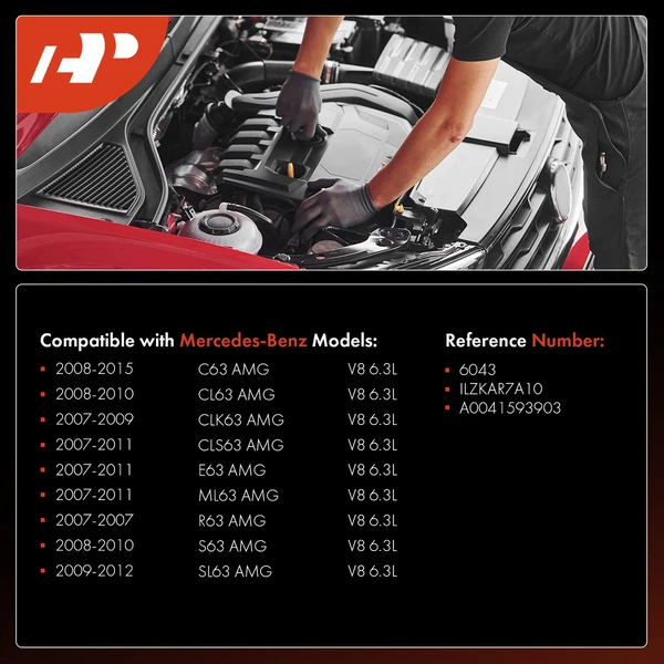 8 Pcs Iridium & Platinum Spark Plugs for 2008-2015 Mercedes-Benz C63 AMG