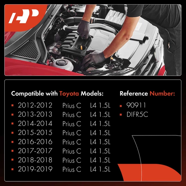 4 Pcs Double Iridium Spark Plugs for Toyota Prius C 2012-2019 L4 1.5L