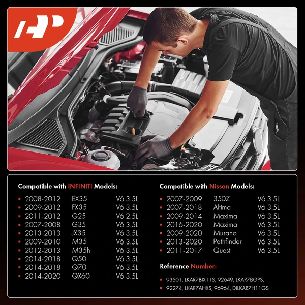 6 Pcs Iridium & Platinum Spark Plugs for Nissan Altima 2007-2018 Maxima INFINITI