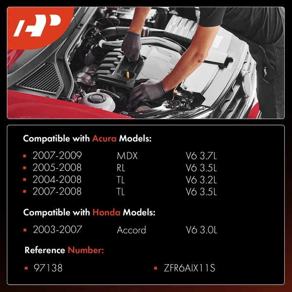 6 Pcs Iridium & Platinum Spark Plugs for Honda Accord 53mm Insulator Height