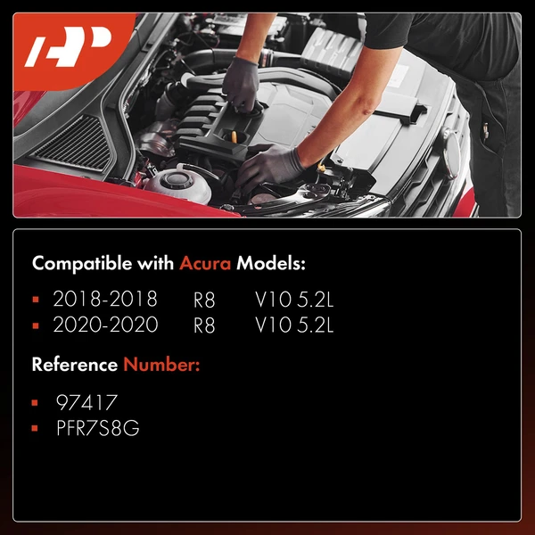 10 Pcs Iridium & Platinum Spark Plugs for Audi R8 2018 2020 V10 5.2L