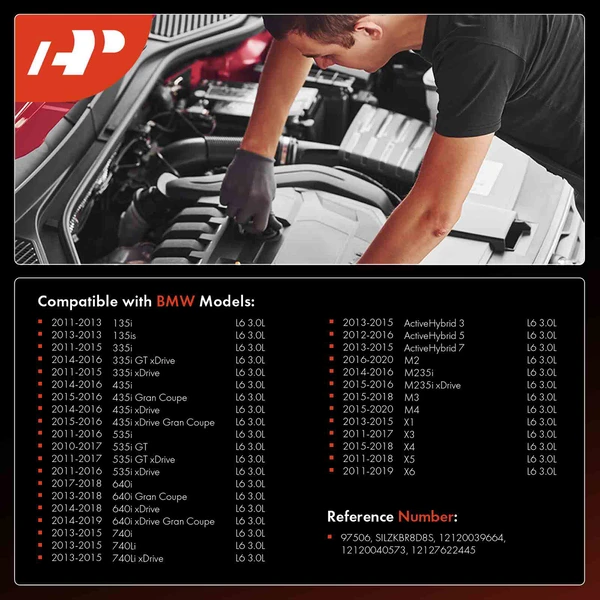 6 Pcs Iridium & Platinum Spark Plugs for BMW 135i 335i xDrive 640i 740Li X1 X5