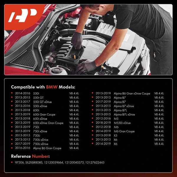 8 Pcs Iridium & Platinum Spark Plugs for 2013-2019 BMW 750i xDrive