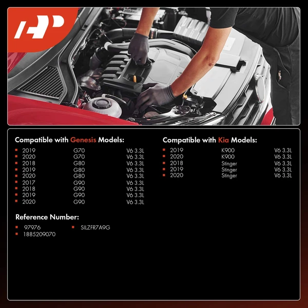 6 Pcs Iridium & Platinum Spark Plugs for Genesis G70 G80 Kia K900 Stinger 3.3L