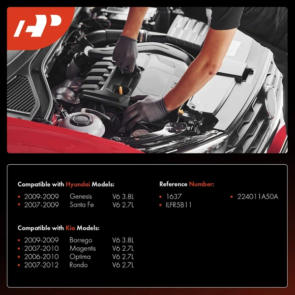 6 Pcs Iridium & Platinum Spark Plugs for Kia Optima Rondo Borrego Hyundai Santa