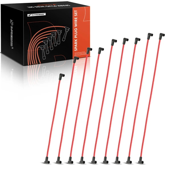 9 Pcs Red 10.5 mm Spark Plug Wire Set for 1967 1969 GMC C15/C1500 Pickup