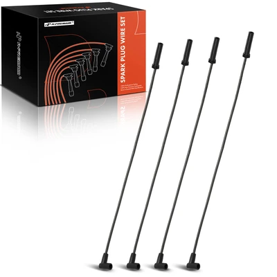 4 Pcs Black 7 mm Spark Plug Wire Set
