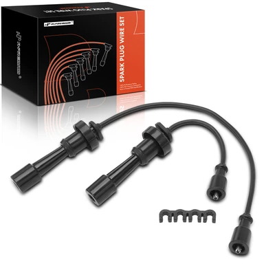 2 Pcs Black 5 mm Spark Plug Wire Set