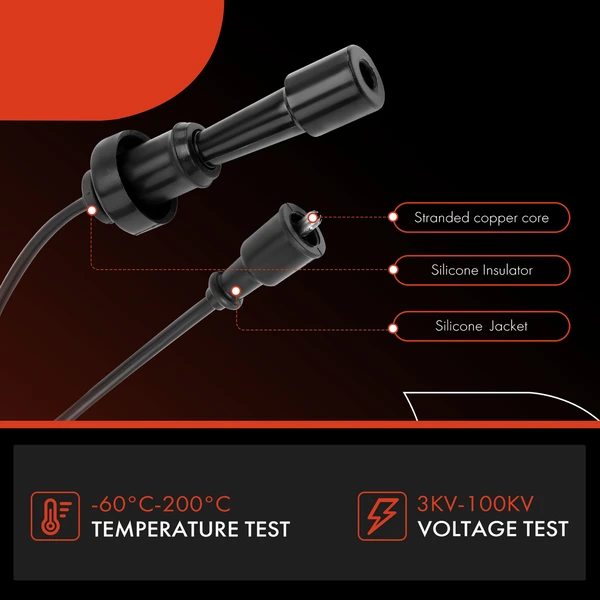 2 Pcs Black 5 mm Spark Plug Wire Set for Mitsubishi Lancer 2003-2006 L4 2.0L