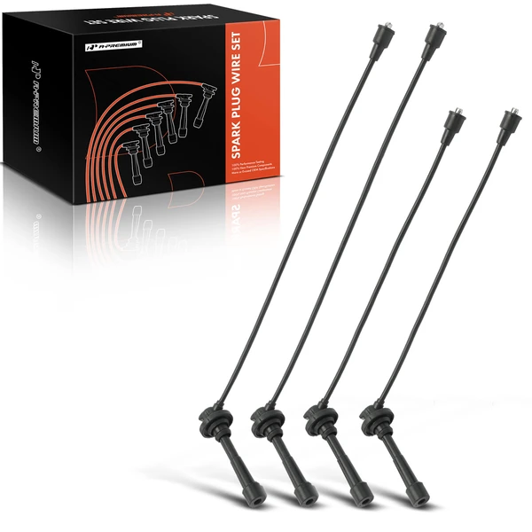 4 Pcs Black Spark Plug Wire Set for 1989-1992 Geo Prizm