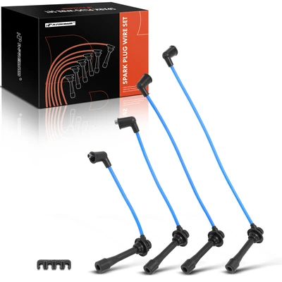 4 Pcs Blue 7 mm Spark Plug Wire Set