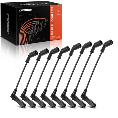 8 Pcs Black 7 mm Spark Plug Wire Set