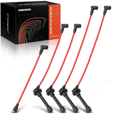 5 Pcs Red 10.5 mm Spark Plug Wire Set