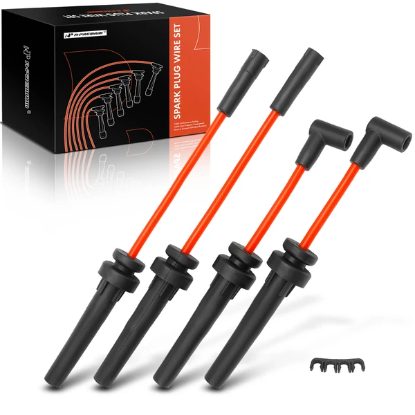 4 Pcs Red Spark Plug Wire Set for 2003-2005 Dodge Neon