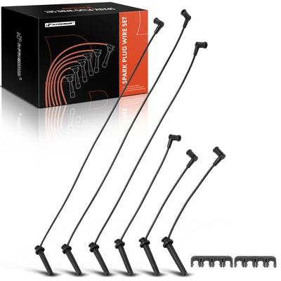 6 Pcs Black 8 mm Spark Plug Wire Set
