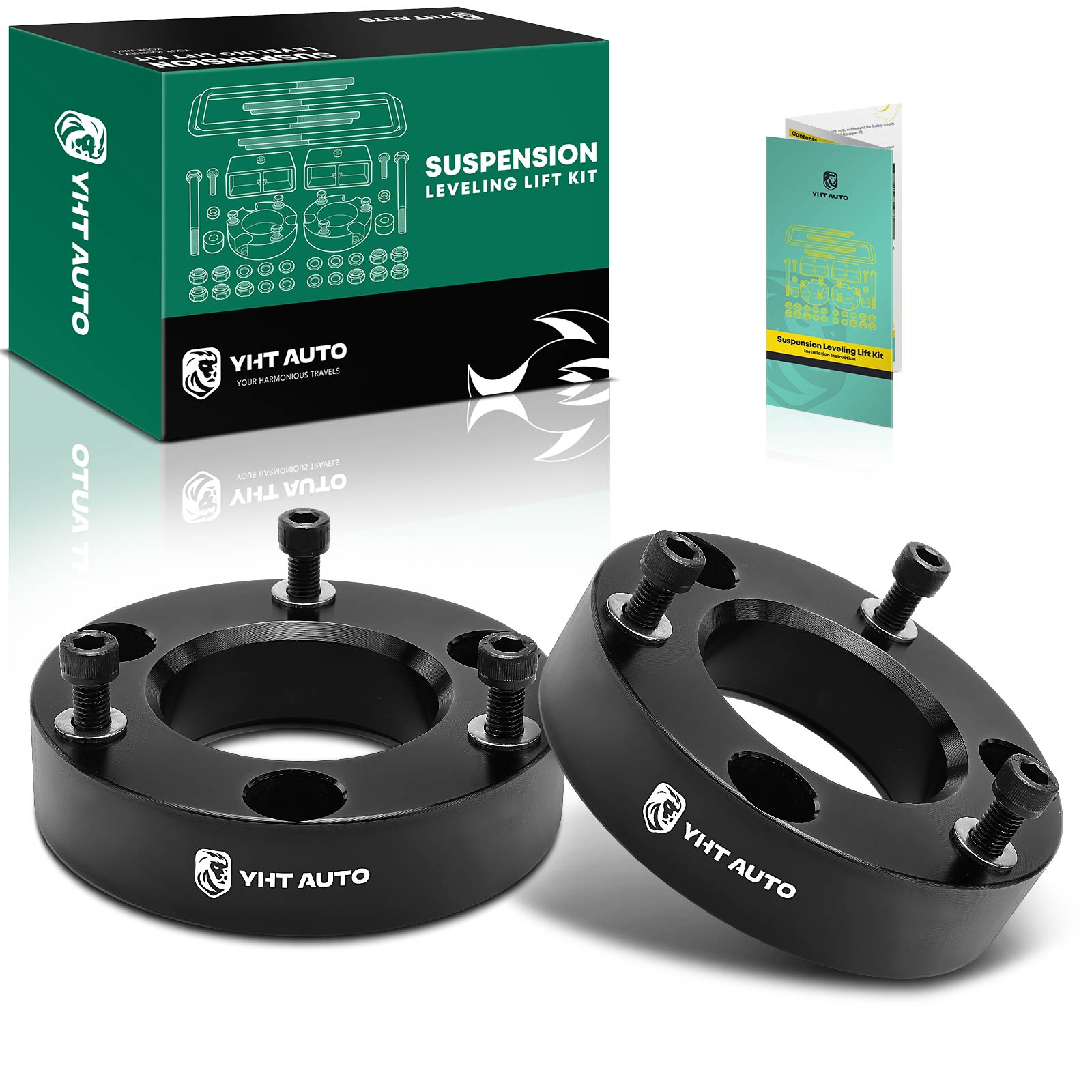 Front leveling lift kit, 2 stuks 2 inch auto front leveling lift kit compatibel met 1500 2006-2019 4WD