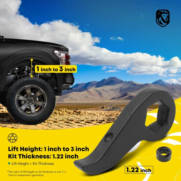 2 Pcs 1-inch to 3-inch Front Leveling Lift Kit for Chevy Silverado 2500 HD GMC