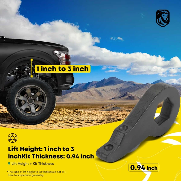 2 Pcs 1-inch to 3-inch Front Leveling Lift Kit for 2007 GMC Sierra 1500 HD Classic