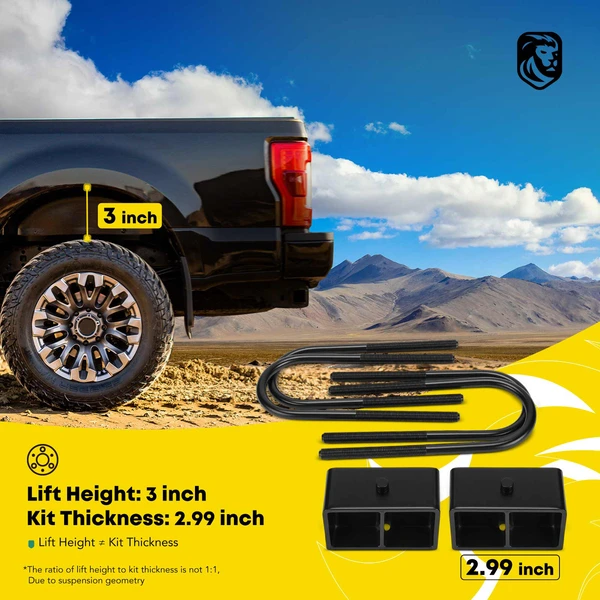 3 inches Rear Leveling Lift Kit for Dodge Ram 2500 Ram 3500 1994-2002 Ram 1500 RWD