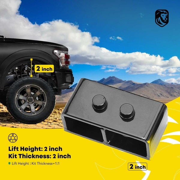 2-inch Rear Leveling Lift Kit with Blocks & U-Bolts for 2004-2020 Ford F-150