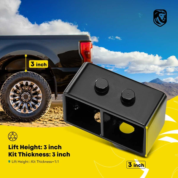 3-inch Rear Leveling Lift Kit with Blocks & U-Bolts for 2004-2020 Ford F-150