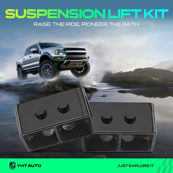 3-inch Rear Leveling Lift Kit with Blocks & U-Bolts for Ford F150 04-20 RWD 4WD