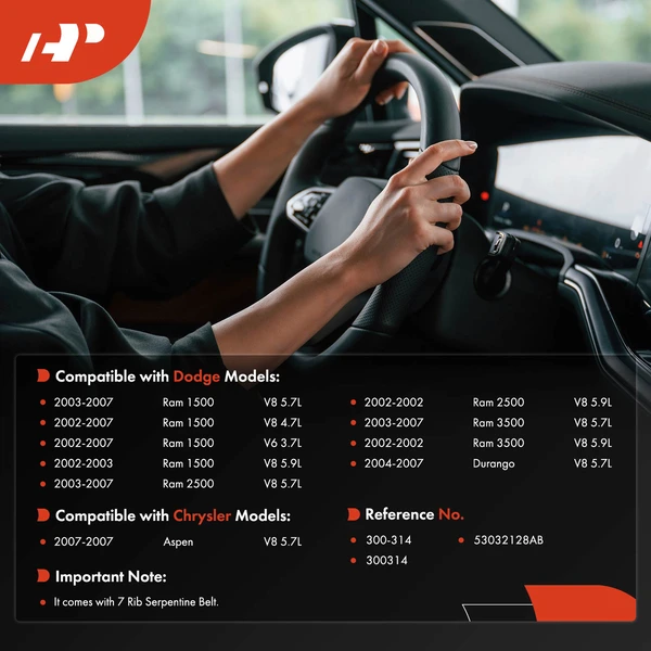 Power Steering Pump Pulley for Dodge Ram 1500 Ram 2500 Durango Chrysler Aspen