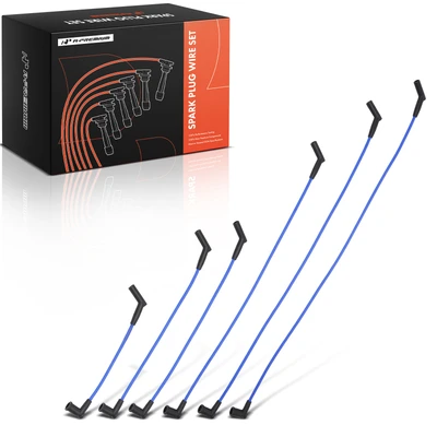 6 Pcs Blue Spark Plug Wire Set