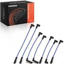 7 Pcs Blue Spark Plug Wire Set for 1991-1999 Jeep Cherokee
