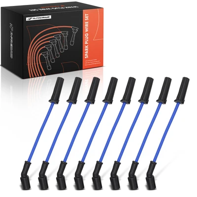 8 Pcs Blue Spark Plug Wire Set for 2002-2006 2009-2013 Cadillac Escalade EXT