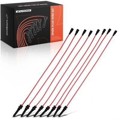 8 Pcs Red Spark Plug Wire Set