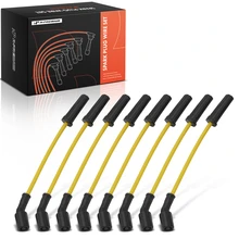 8 Pcs Yellow Spark Plug Wire Set for 2004-2005 2009-2019 Cadillac CTS